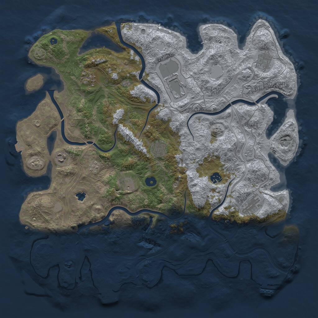 Rust Map: Procedural Map, Size: 4450, Seed: 1516768128, 15 Monuments