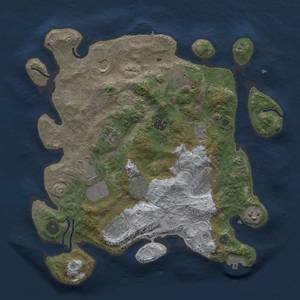 Thumbnail Rust Map: Procedural Map, Size: 3500, Seed: 1708982834, 19 Monuments