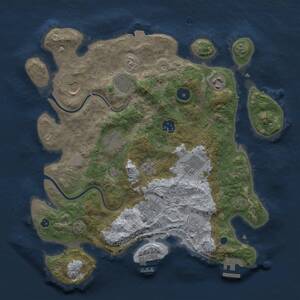 Thumbnail Rust Map: Procedural Map, Size: 3500, Seed: 1708982834, 14 Monuments