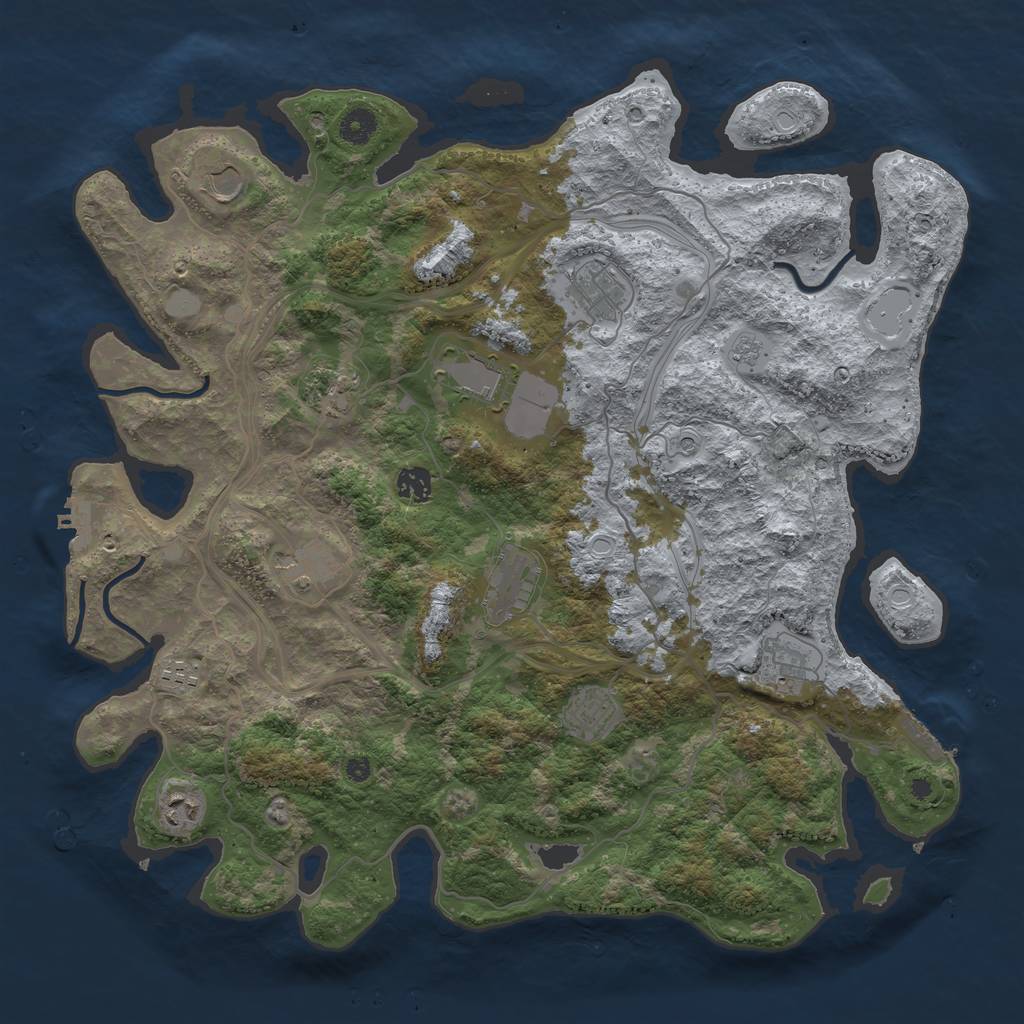 Rust Map: Procedural Map, Size: 4250, Seed: 4945, 20 Monuments