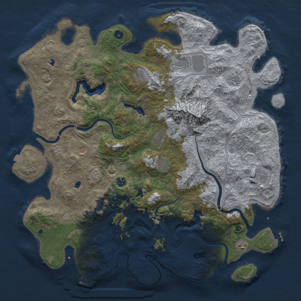 Rust Map: Procedural Map, Size: 5000, Seed: 585757849, 17 Monuments