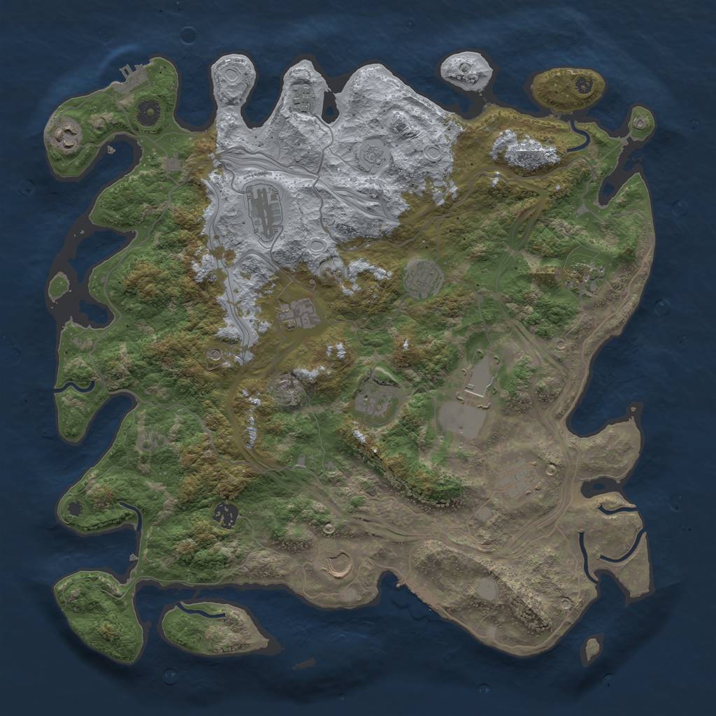 Rust Map: Procedural Map, Size: 4250, Seed: 949584645, 20 Monuments