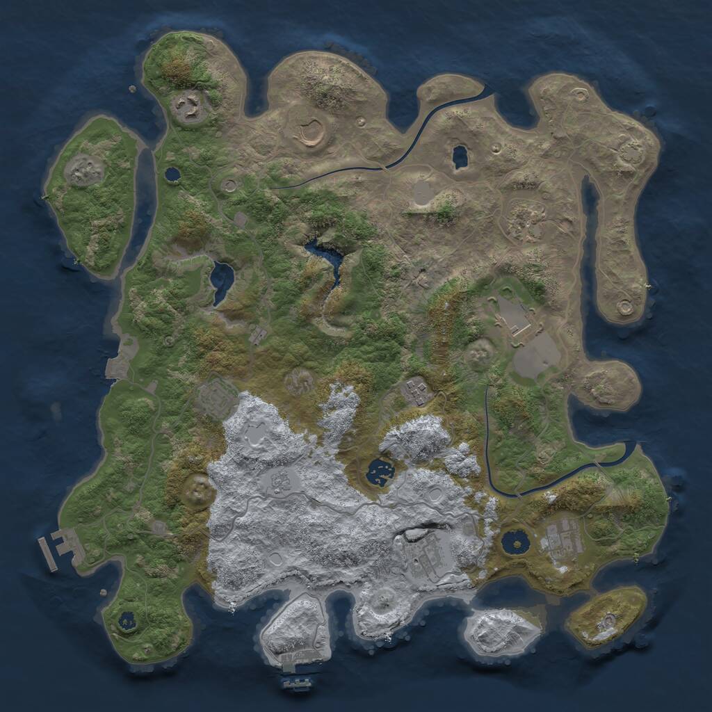 Rust Map: Procedural Map, Size: 4000, Seed: 1640431797, 15 Monuments