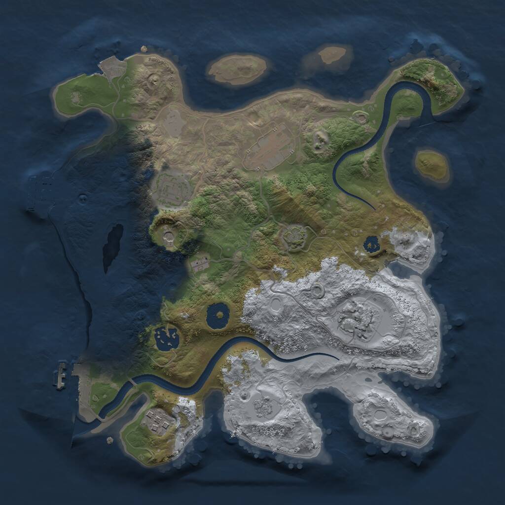 Rust Map: Procedural Map, Size: 3000, Seed: 659212, 11 Monuments