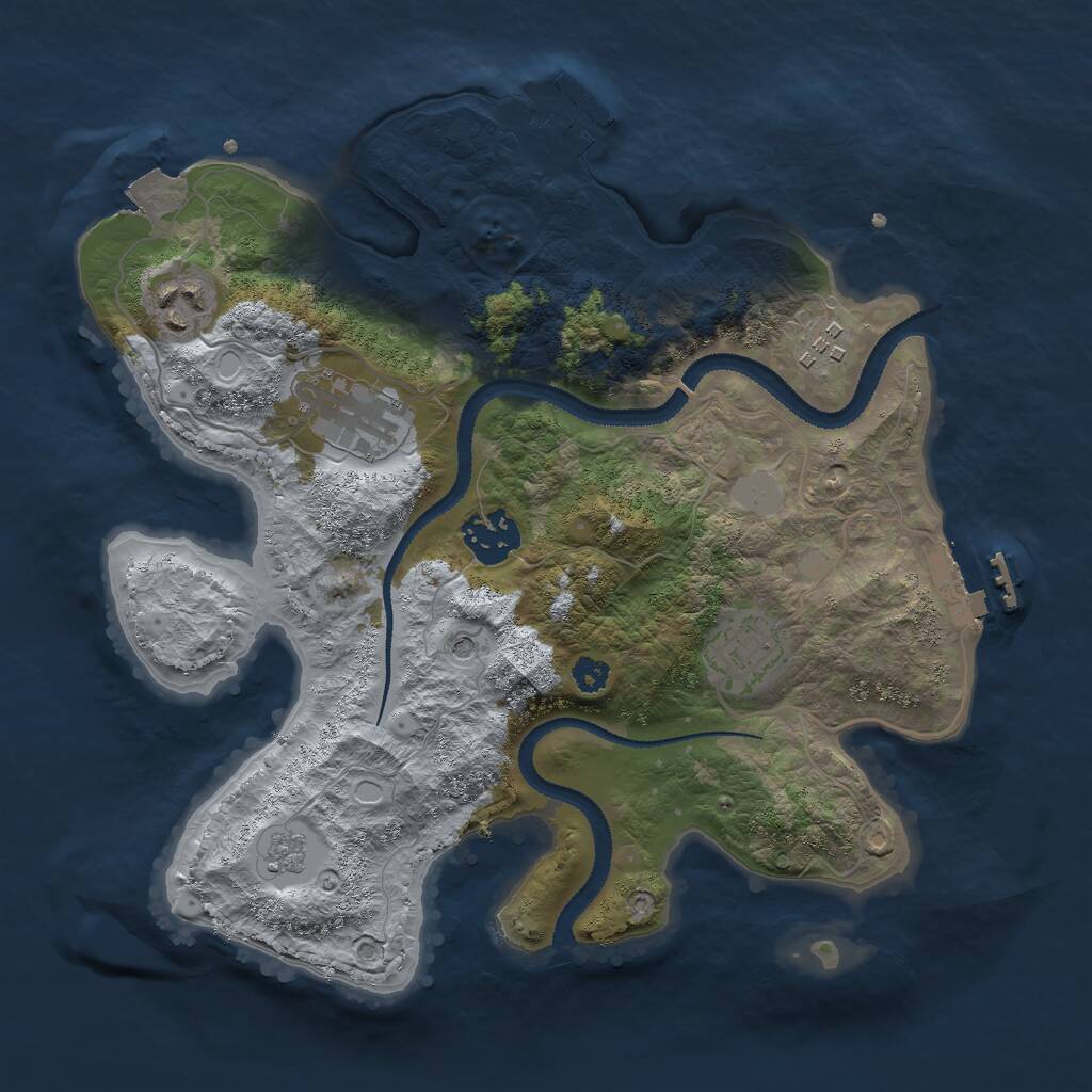 Rust Map: Procedural Map, Size: 3000, Seed: 16454, 10 Monuments