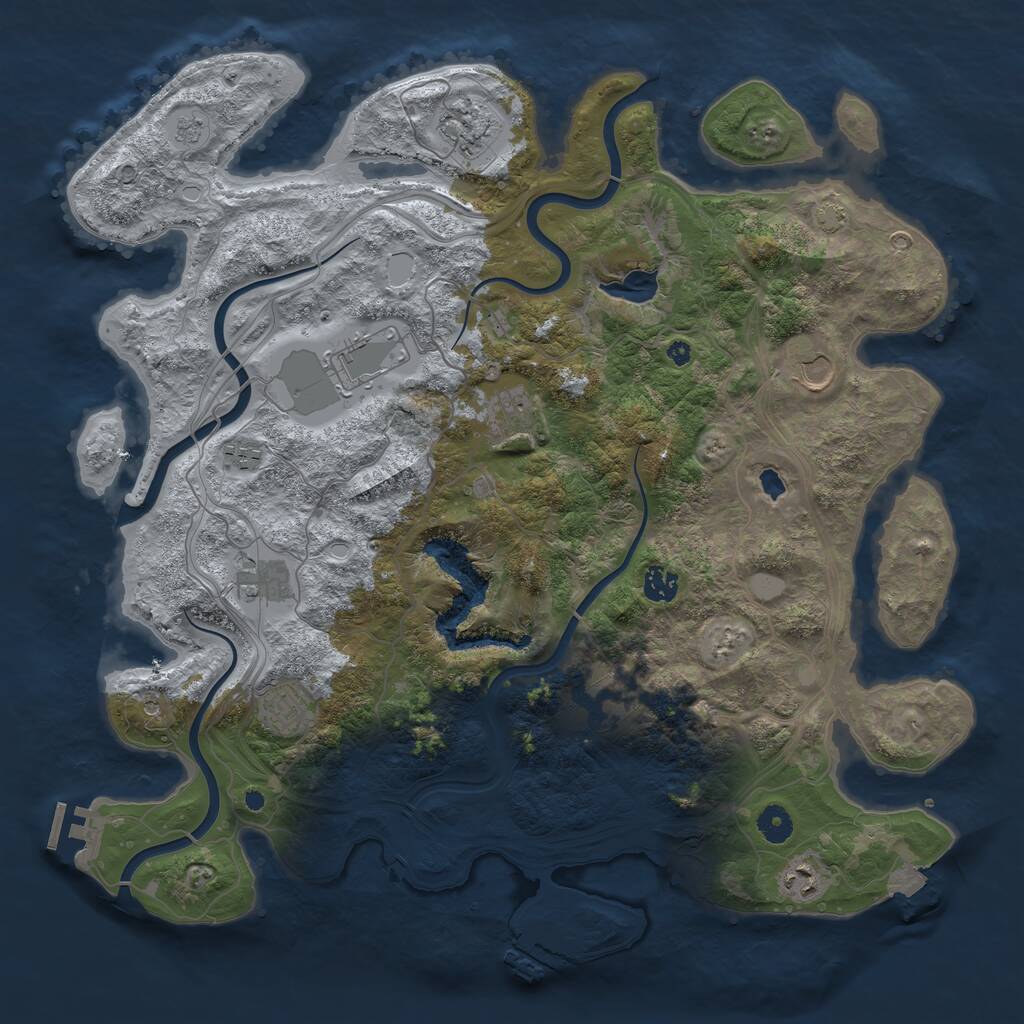 Rust Map: Procedural Map, Size: 4300, Seed: 20192424, 16 Monuments