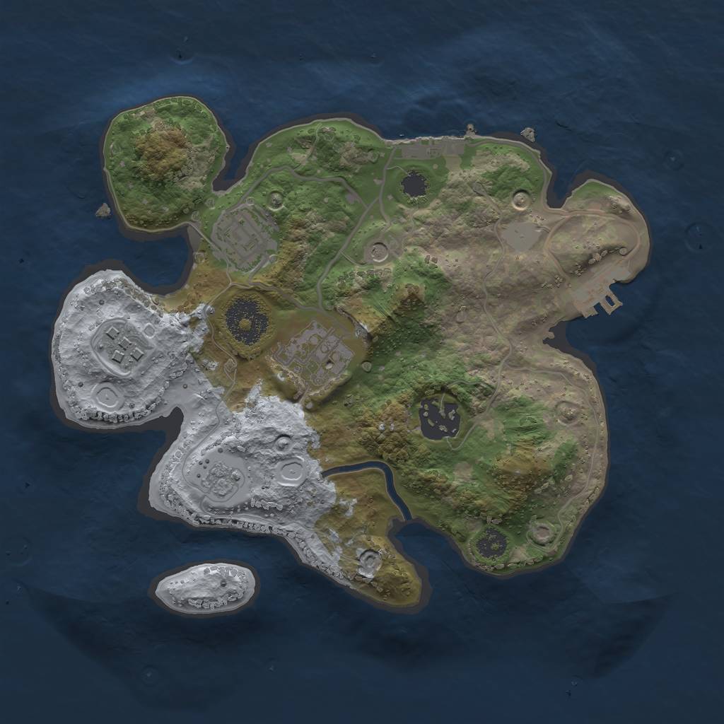 Rust Map: Procedural Map, Size: 2500, Seed: 1988474, 13 Monuments