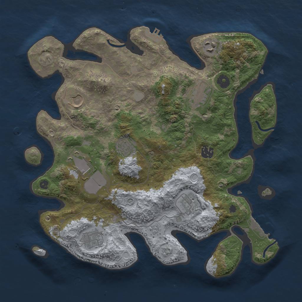 Rust Map: Procedural Map, Size: 3500, Seed: 426854, 17 Monuments