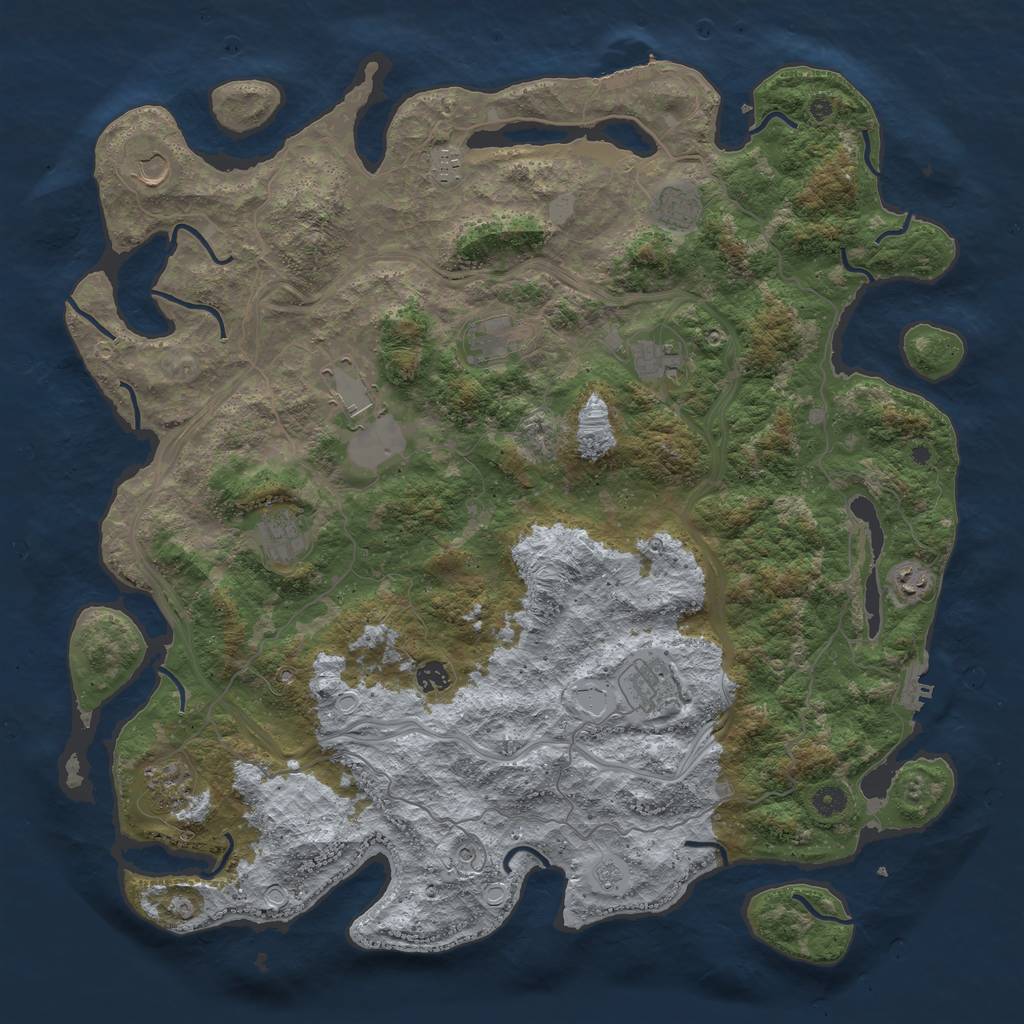Rust Map: Procedural Map, Size: 4800, Seed: 309409916, 20 Monuments