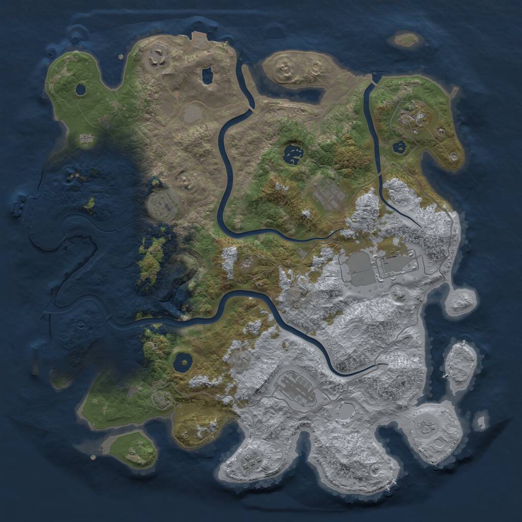 Rust Map: Procedural Map, Size: 4000, Seed: 1792556948, 14 Monuments