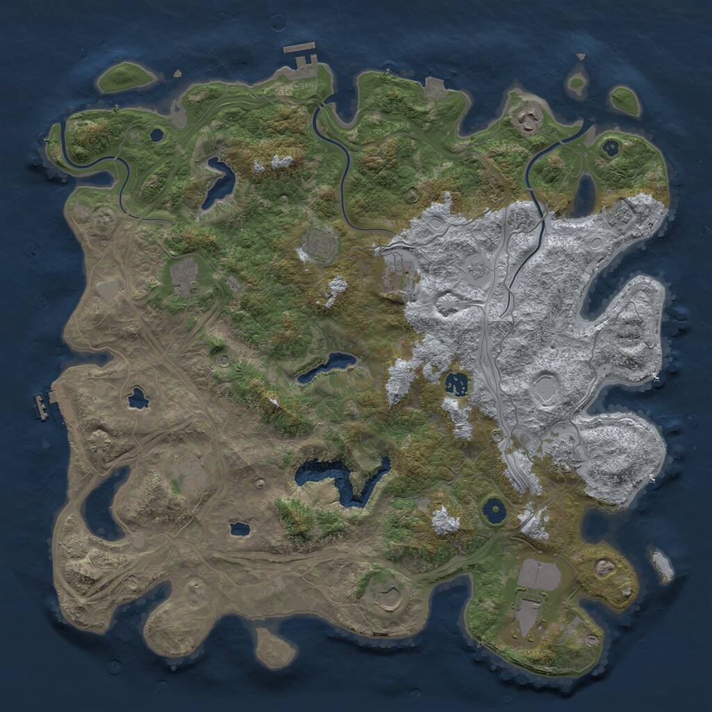 Rust Map: Procedural Map, Size: 4500, Seed: 1777246608, 16 Monuments