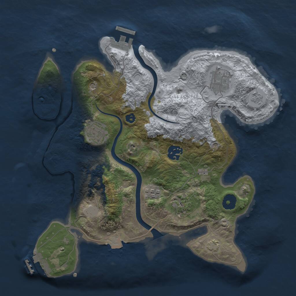 Rust Map: Procedural Map, Size: 3000, Seed: 46699, 11 Monuments