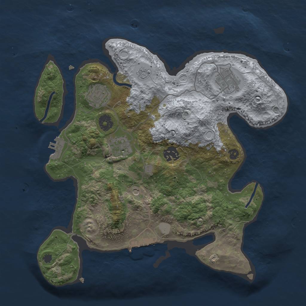 Rust Map: Procedural Map, Size: 3000, Seed: 46699, 13 Monuments