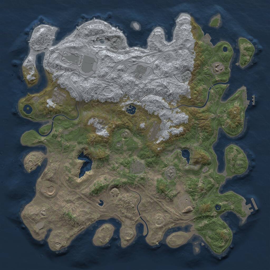 Rust Map: Procedural Map, Size: 4400, Seed: 8667216, 17 Monuments