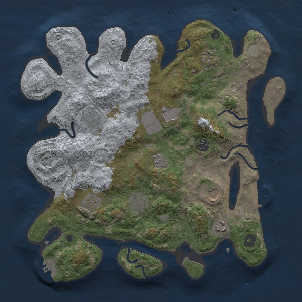 Rust Map: Procedural Map, Size: 3500, Seed: 20310517, 18 Monuments