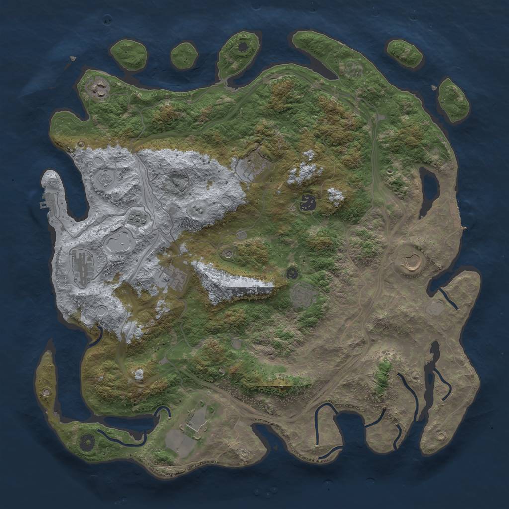 Rust Map: Procedural Map, Size: 4500, Seed: 1566941819, 18 Monuments