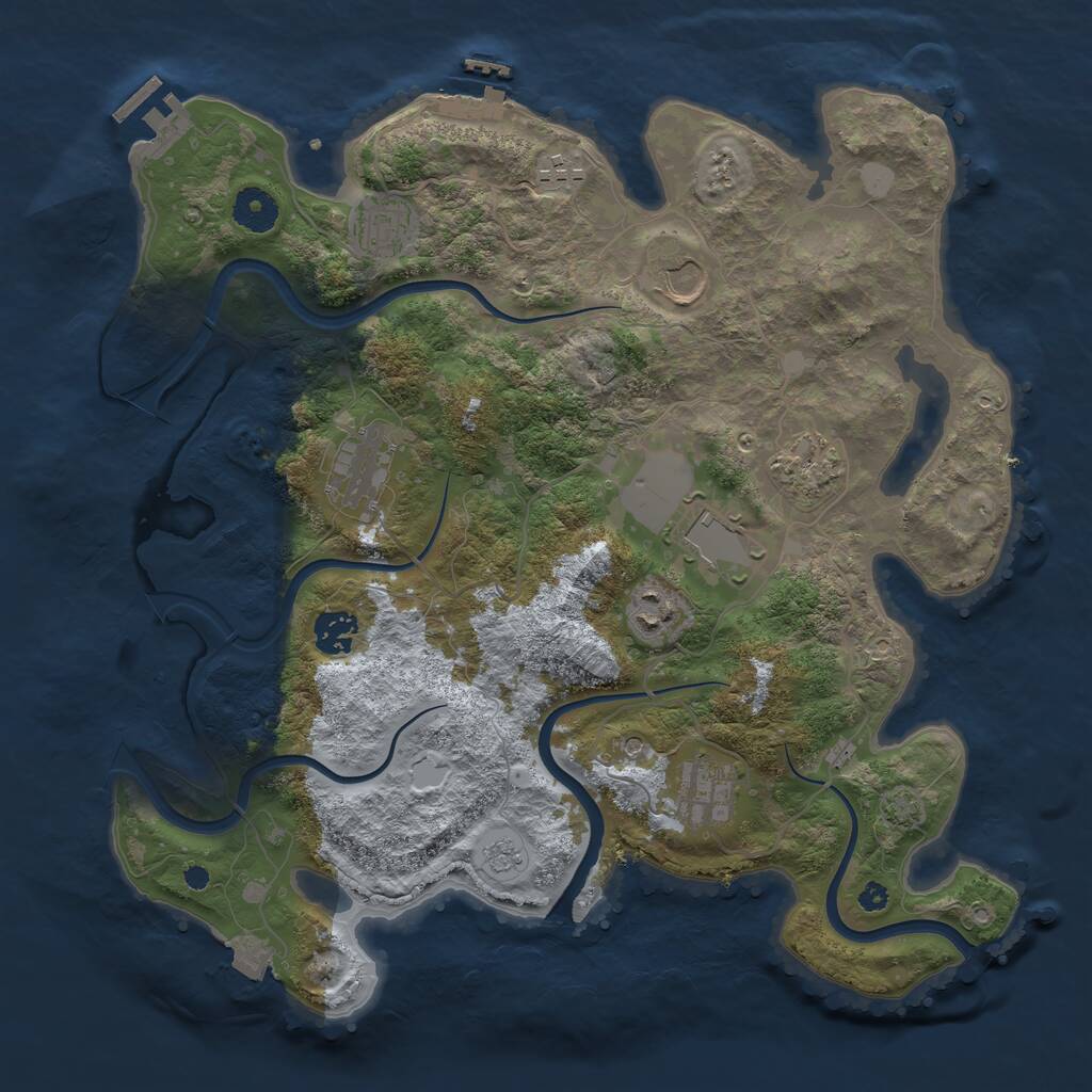 Rust Map: Procedural Map, Size: 3700, Seed: 89905062, 15 Monuments