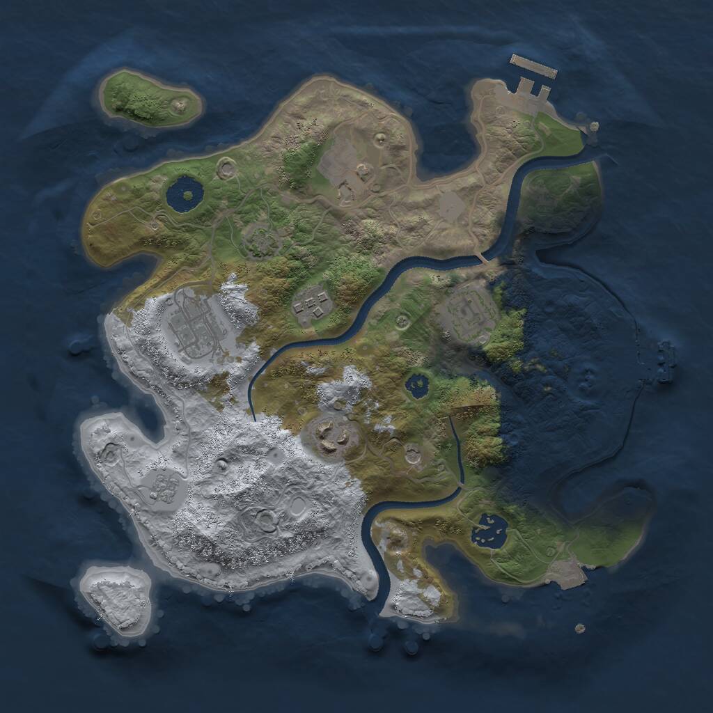 Rust Map: Procedural Map, Size: 3000, Seed: 255571, 12 Monuments