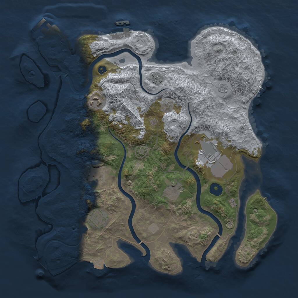Rust Map: Procedural Map, Size: 3500, Seed: 1715852536, 11 Monuments