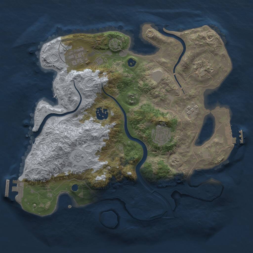 Rust Map: Procedural Map, Size: 3000, Seed: 426094517, 10 Monuments