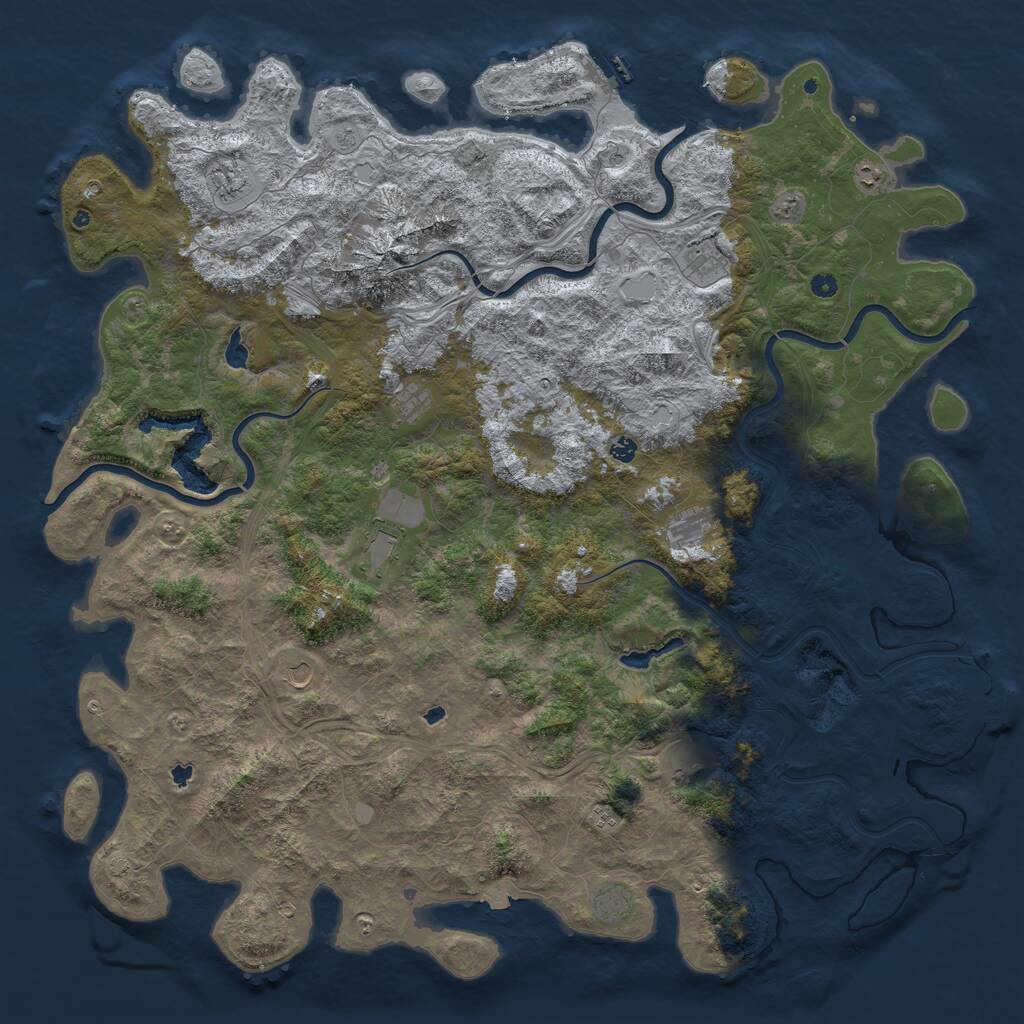 Rust Map: Procedural Map, Size: 6000, Seed: 1868731027, 17 Monuments