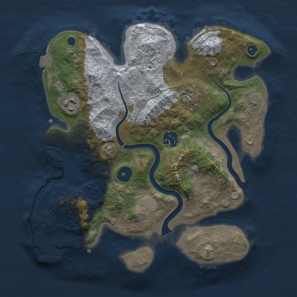 Rust Map: Procedural Map, Size: 3000, Seed: 15267, 8 Monuments