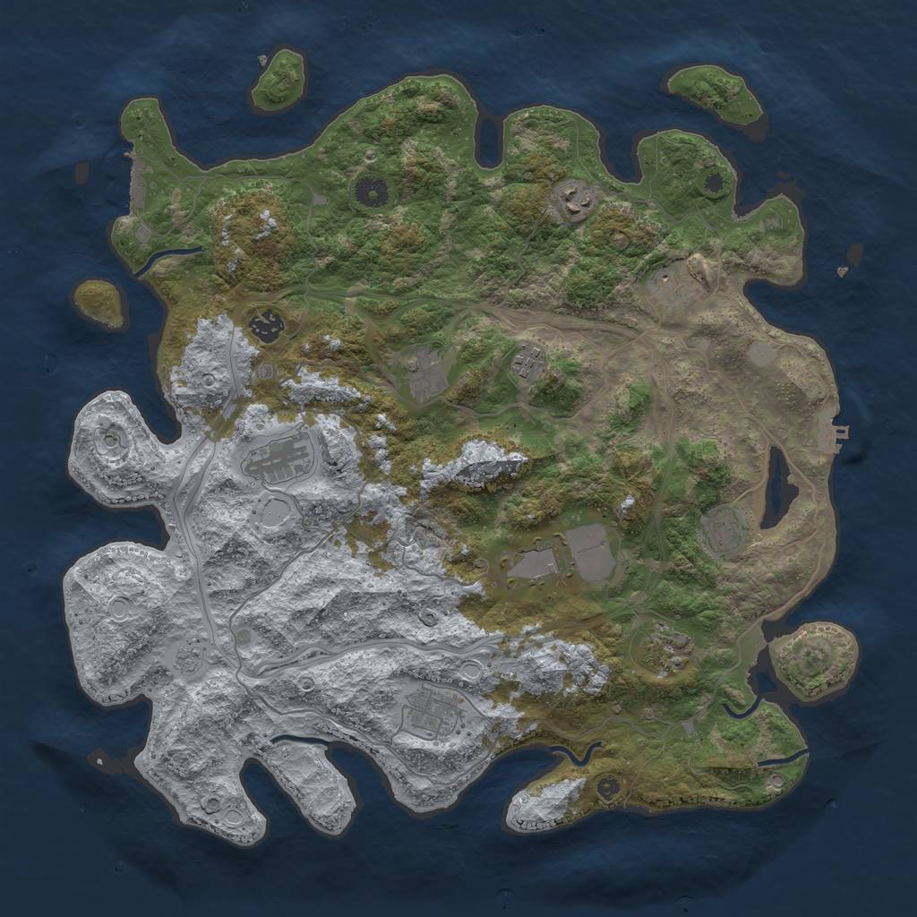Rust Map: Procedural Map, Size: 4250, Seed: 72640981, 19 Monuments