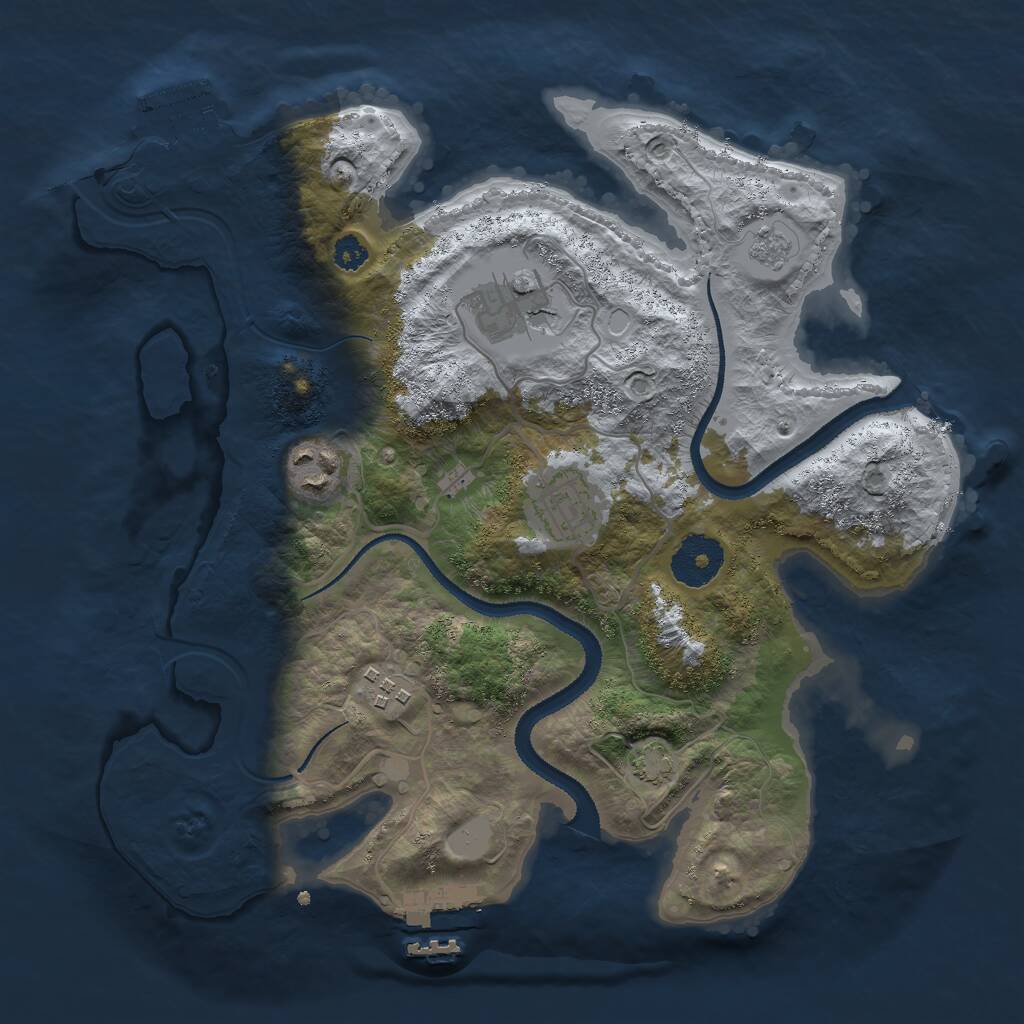 Rust Map: Procedural Map, Size: 3000, Seed: 512232, 9 Monuments