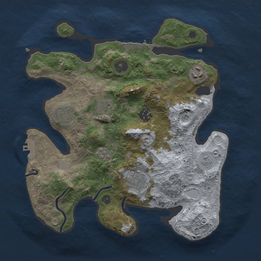Rust Map: Procedural Map, Size: 3000, Seed: 6235947, 15 Monuments