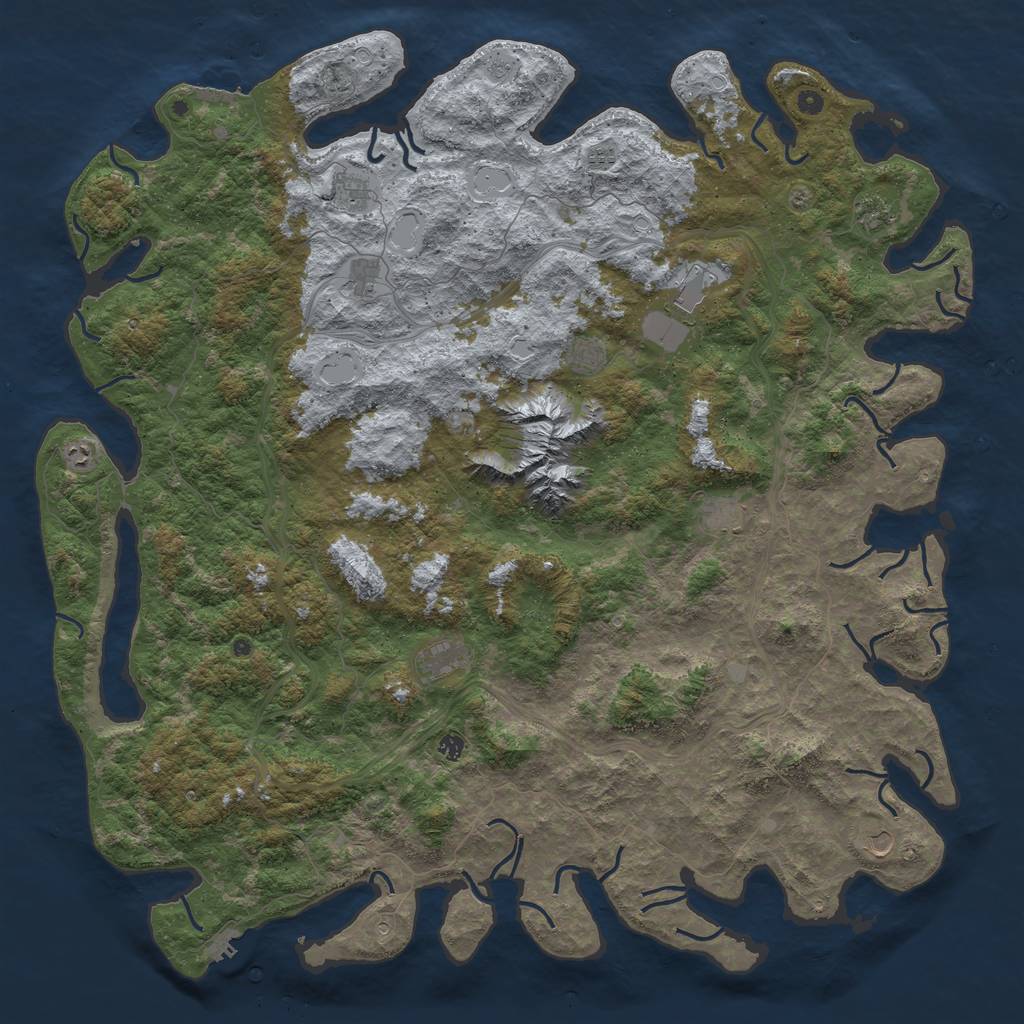 Rust Map: Procedural Map, Size: 6000, Seed: 37494, 20 Monuments