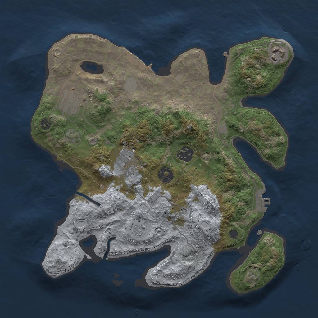Rust Map: Procedural Map, Size: 3000, Seed: 1343616961, 13 Monuments