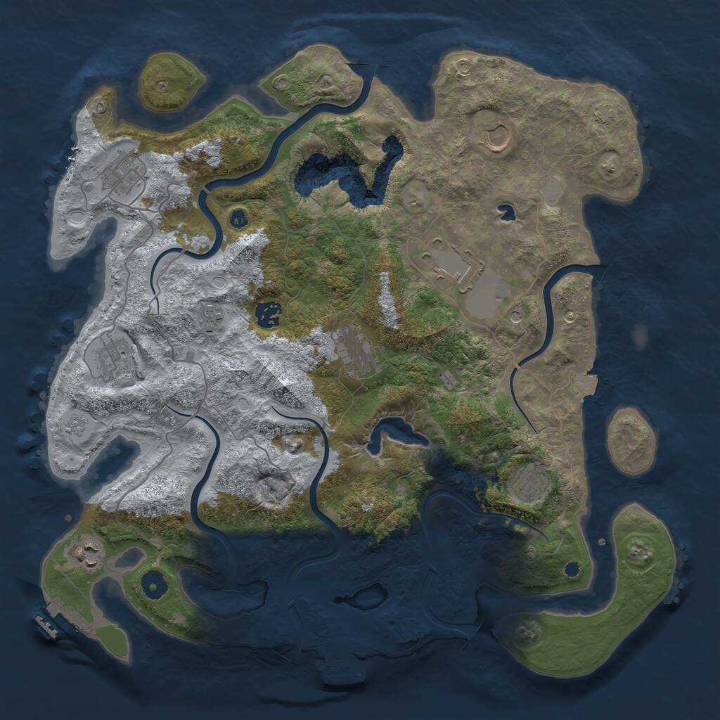 Rust Map: Procedural Map, Size: 4000, Seed: 109002864, 15 Monuments