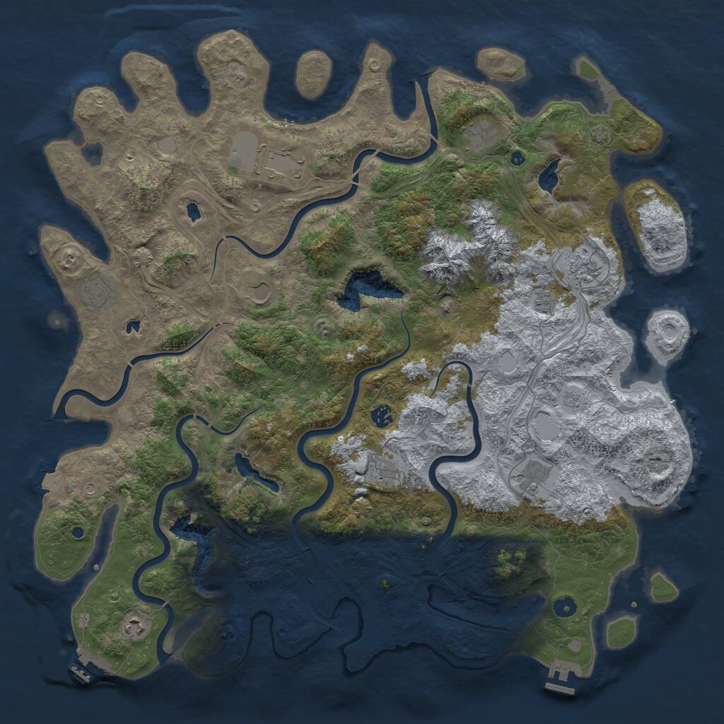 Rust Map: Procedural Map, Size: 5000, Seed: 1653155643, 16 Monuments