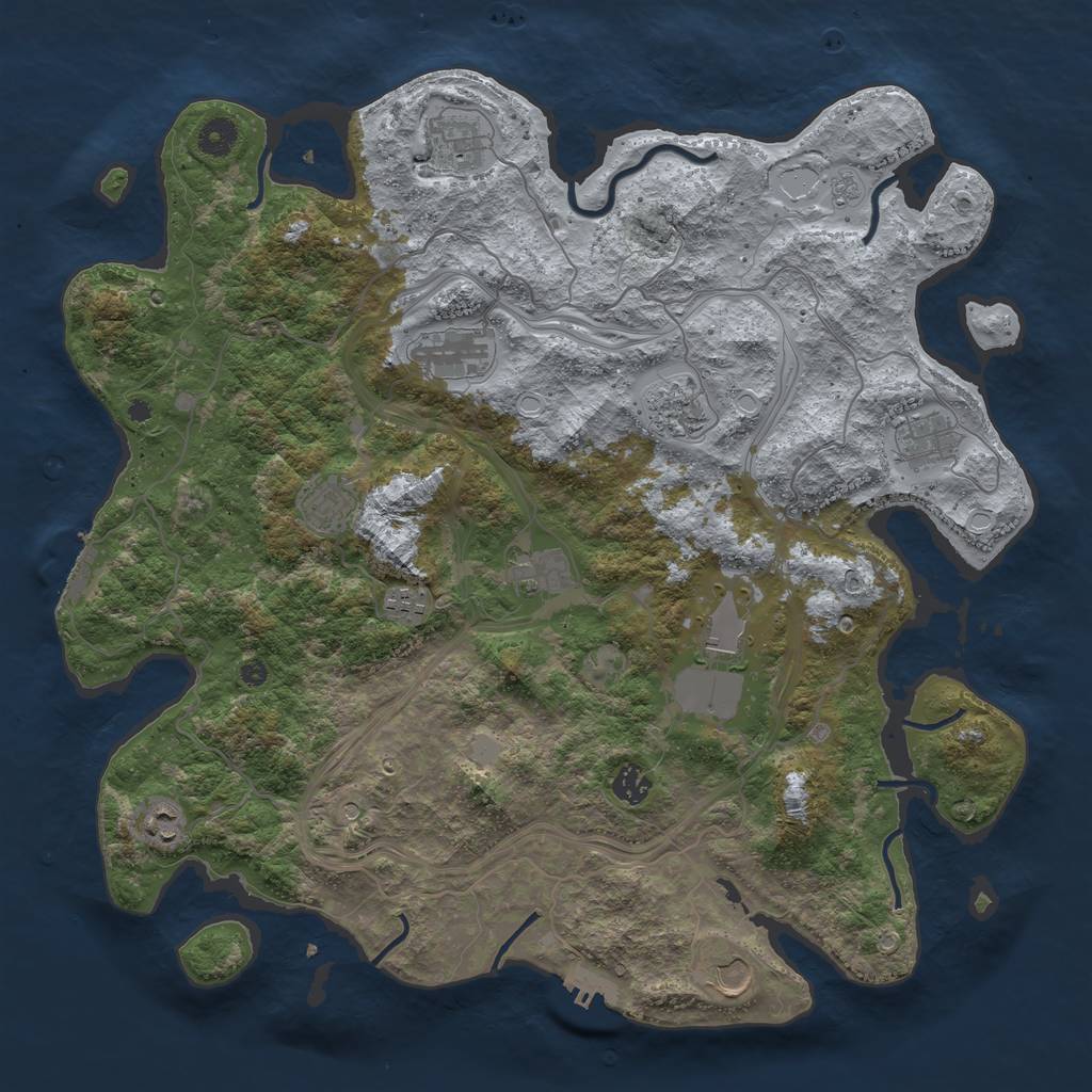 Rust Map: Procedural Map, Size: 4250, Seed: 94791733, 20 Monuments