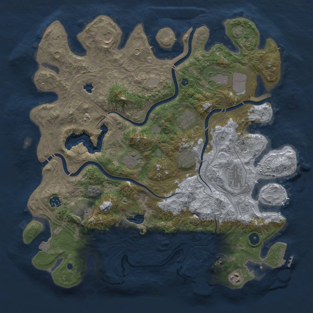 Rust Map: Procedural Map, Size: 4250, Seed: 16167405, 16 Monuments