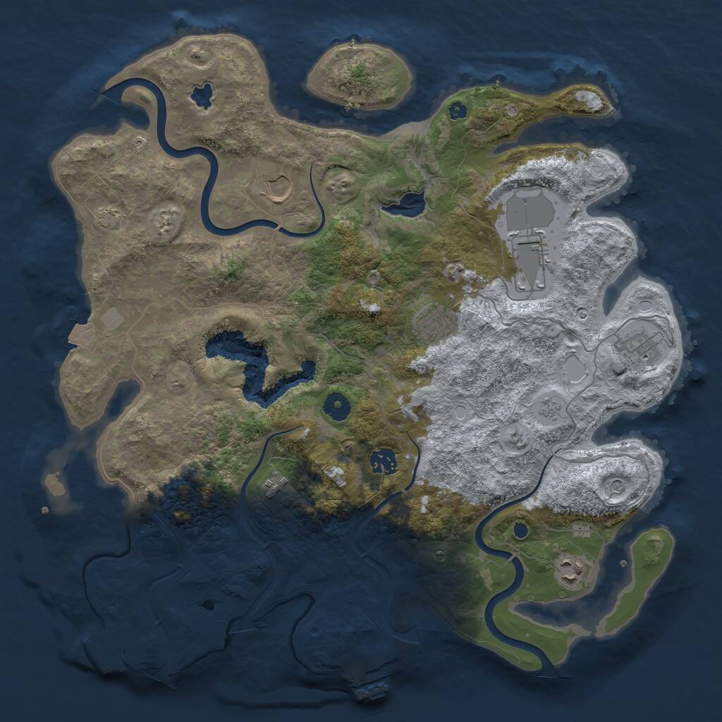 Rust Map: Procedural Map, Size: 4000, Seed: 75037606, 13 Monuments
