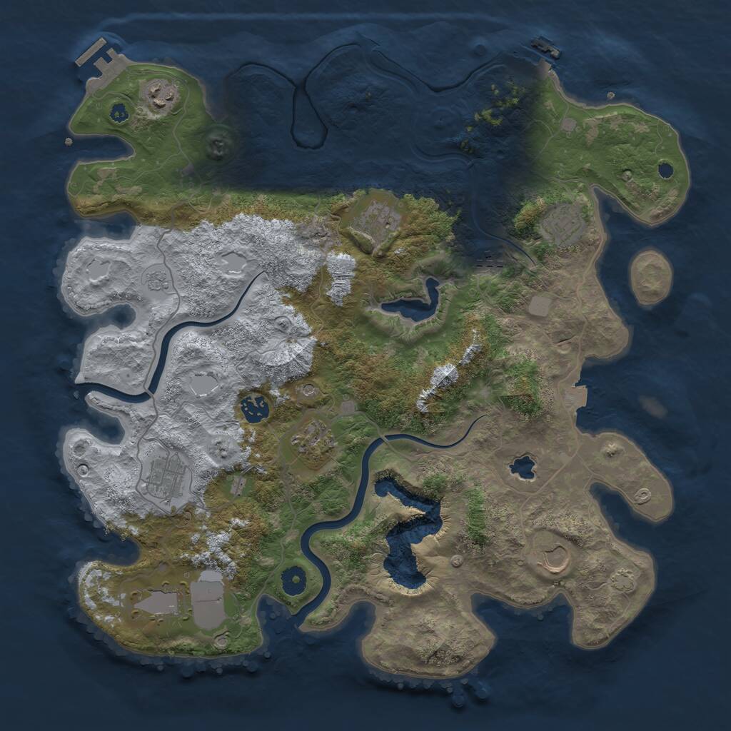Rust Map: Procedural Map, Size: 4000, Seed: 1654031535, 15 Monuments