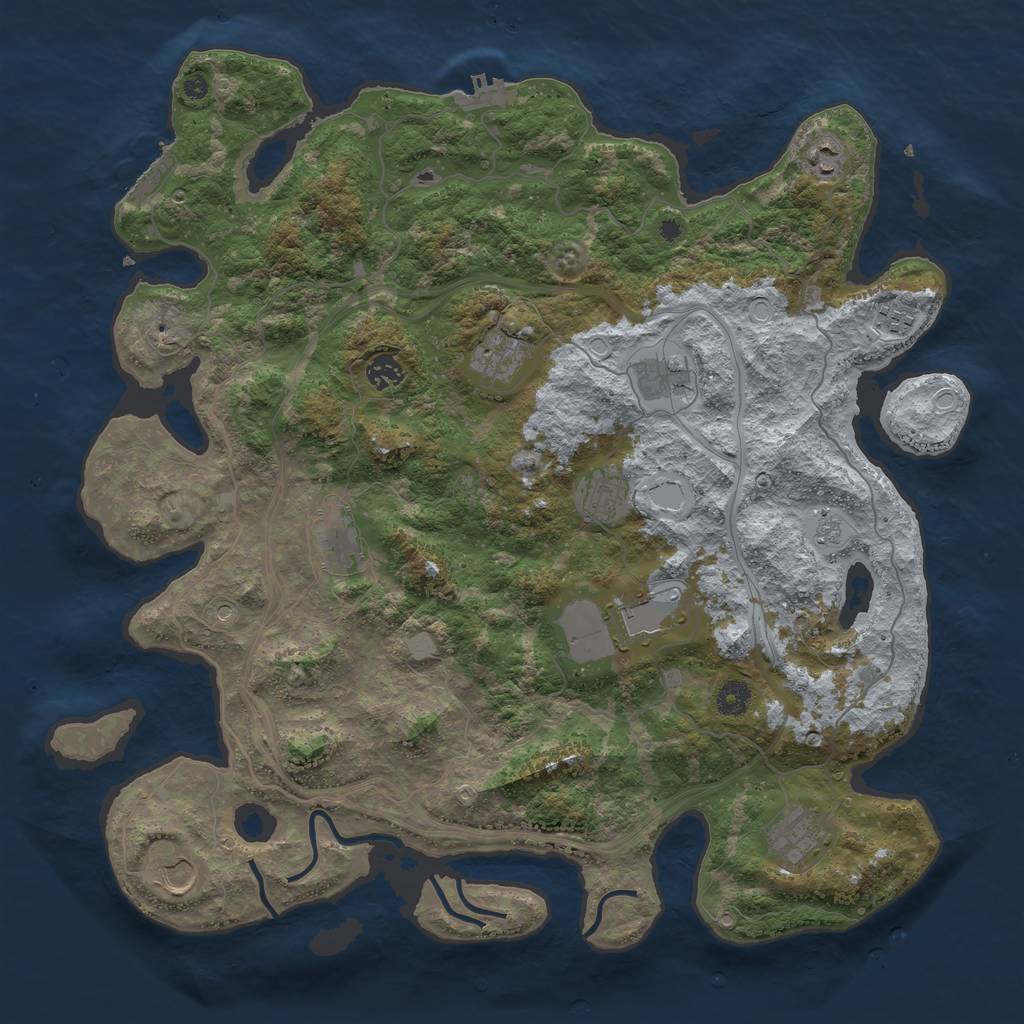 Rust Map: Procedural Map, Size: 4321, Seed: 1337, 19 Monuments