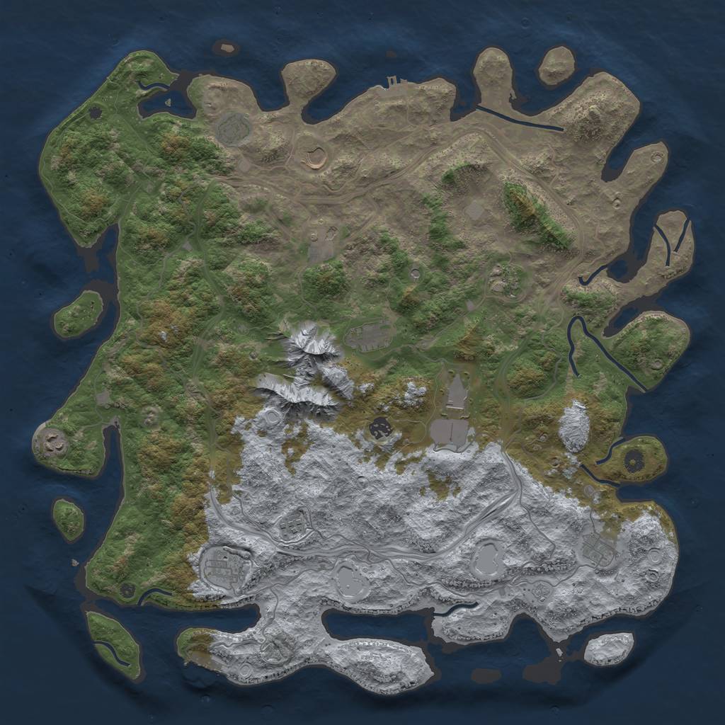 Rust Map: Procedural Map, Size: 5000, Seed: 20523, 20 Monuments