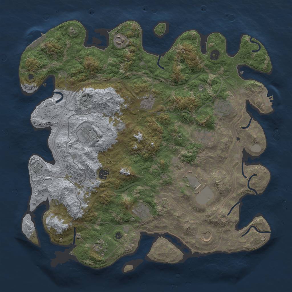 Rust Map: Procedural Map, Size: 4250, Seed: 1368253226, 20 Monuments