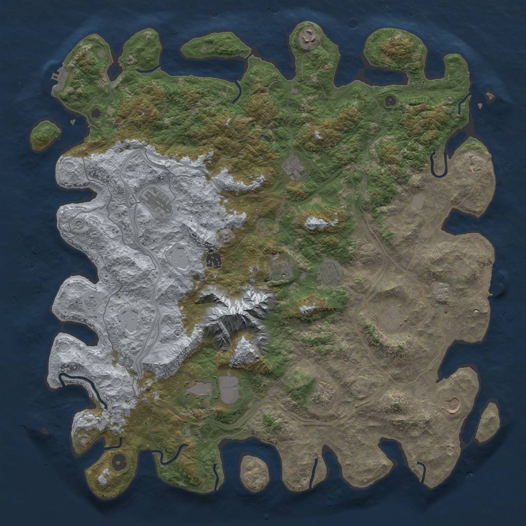 Rust Map: Procedural Map, Size: 5000, Seed: 48445304, 20 Monuments
