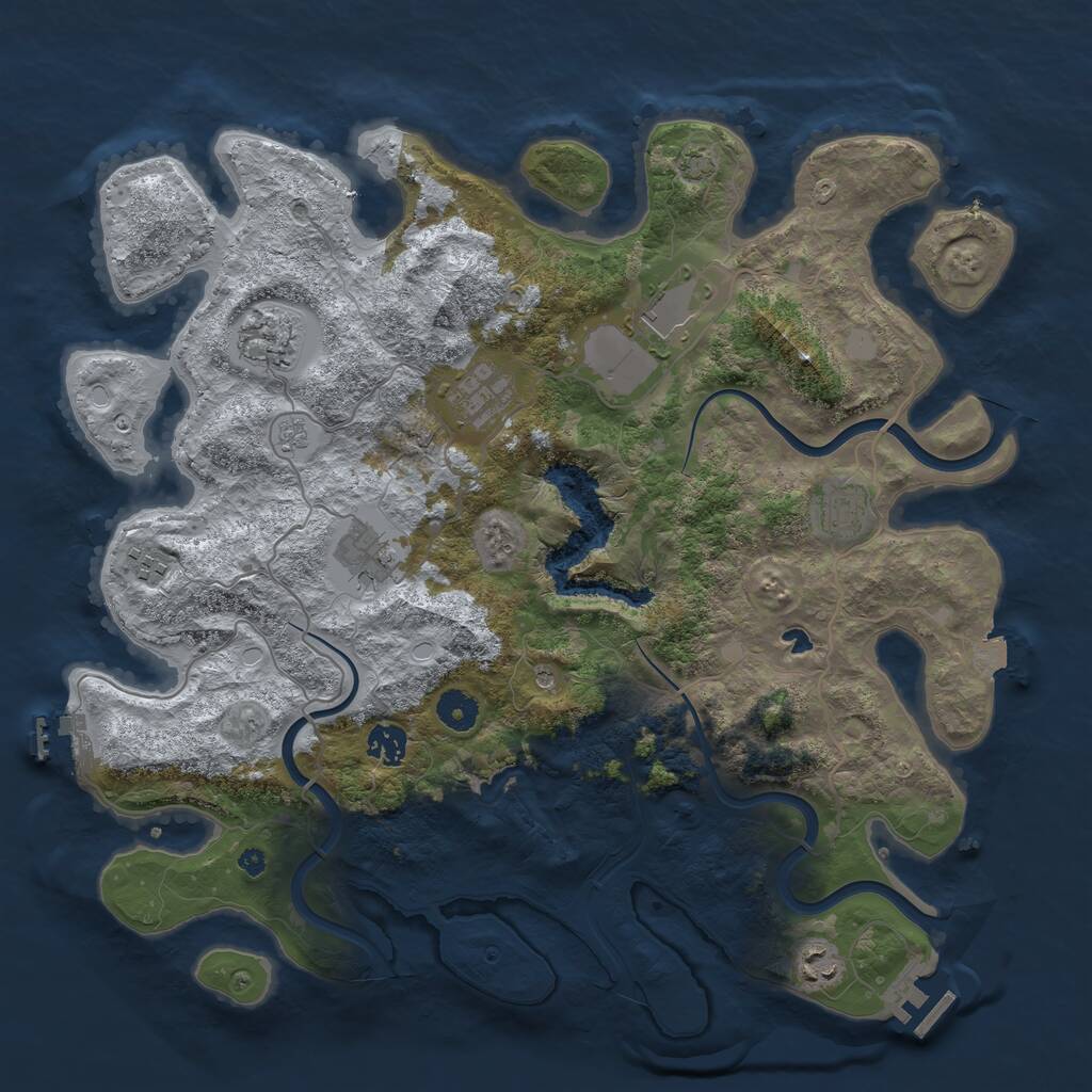 Rust Map: Procedural Map, Size: 4000, Seed: 47112, 14 Monuments