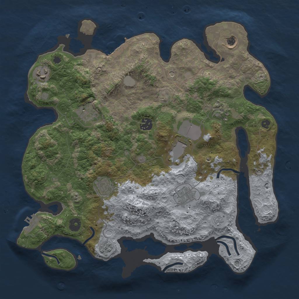 Rust Map: Procedural Map, Size: 3500, Seed: 1527911249, 18 Monuments
