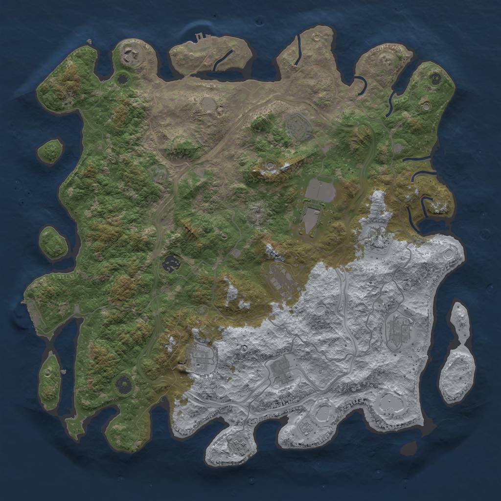 Rust Map: Procedural Map, Size: 4500, Seed: 3287765, 19 Monuments