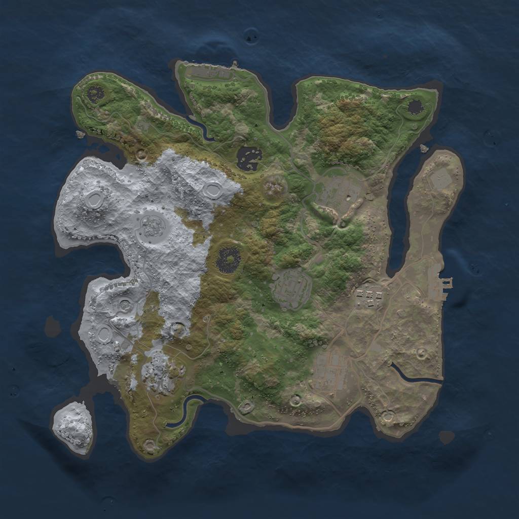 Rust Map: Procedural Map, Size: 3000, Seed: 1623238, 15 Monuments