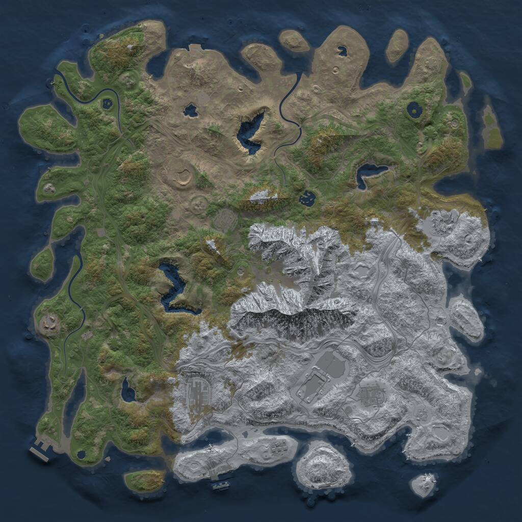 Rust Map: Procedural Map, Size: 5000, Seed: 128669683, 15 Monuments