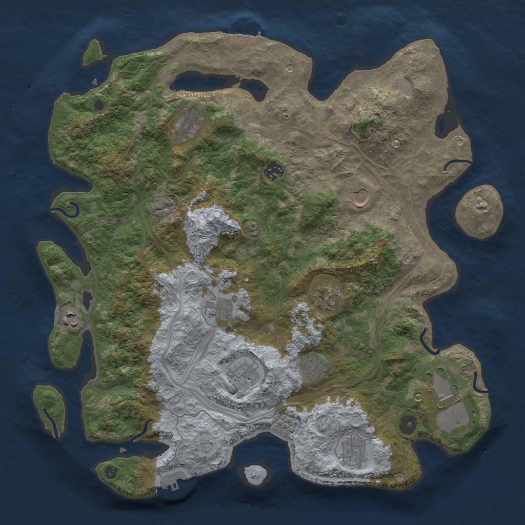 Rust Map: Procedural Map, Size: 4250, Seed: 84586184, 20 Monuments