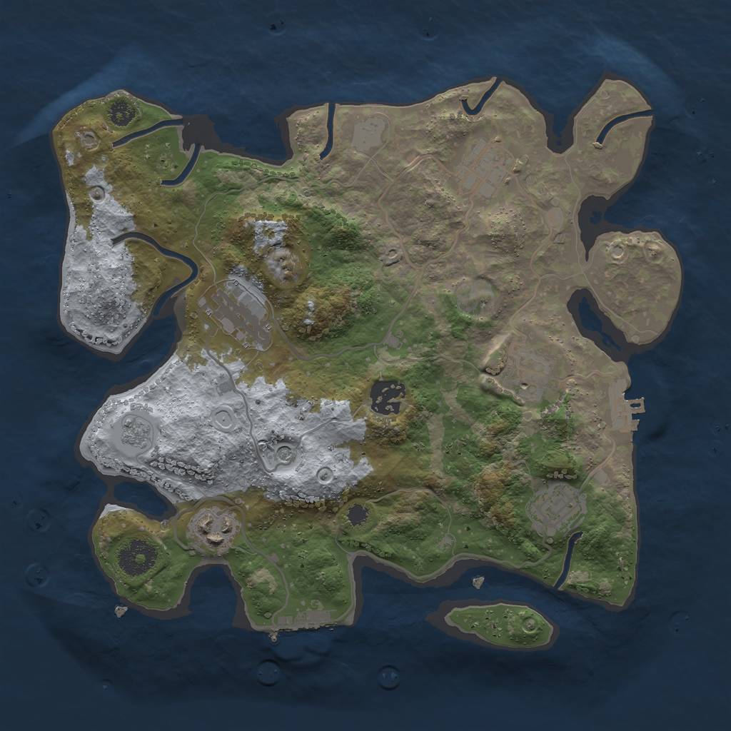 Rust Map: Procedural Map, Size: 3000, Seed: 1700181944, 15 Monuments