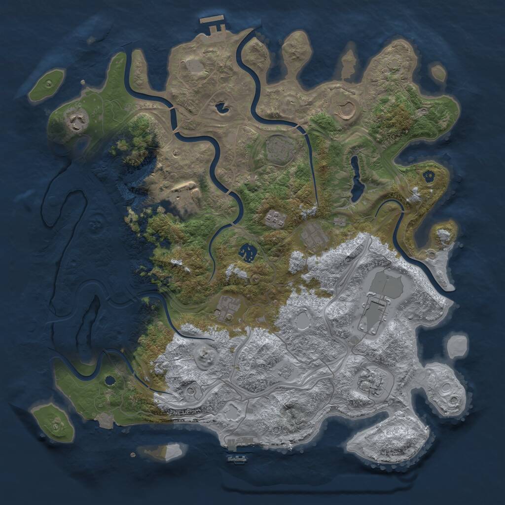 Rust Map: Procedural Map, Size: 4250, Seed: 21793999, 16 Monuments