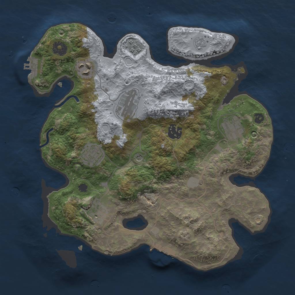 Rust Map: Procedural Map, Size: 3000, Seed: 1309495002, 16 Monuments